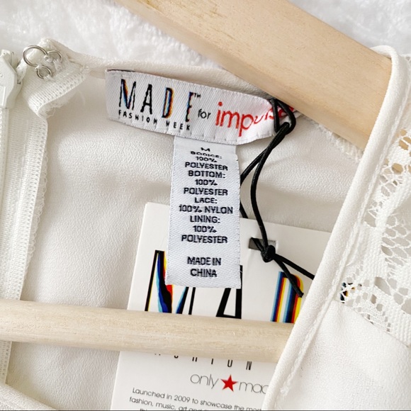 NWT Off White Pleated Skirt Lace Dress - Picture 8 of 12